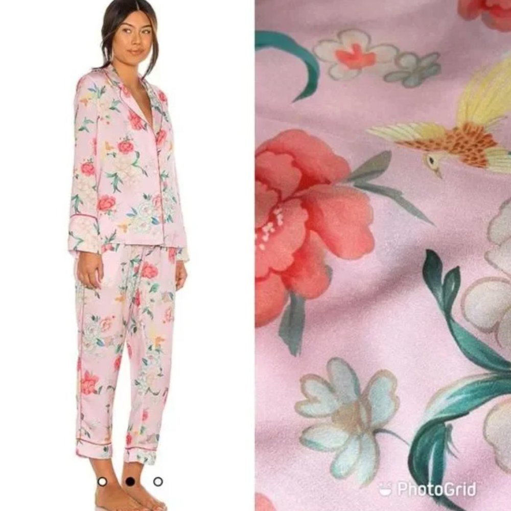 Plush Silky Floral PJ set, M